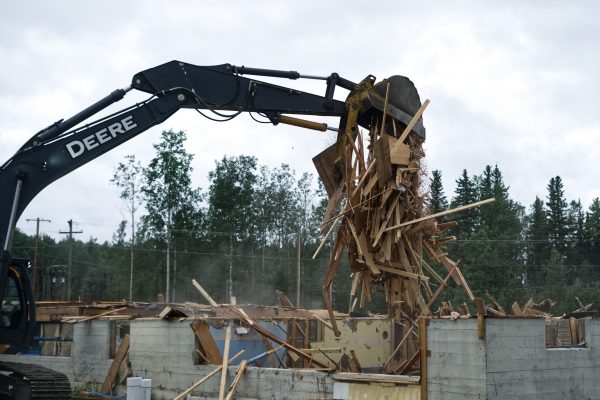 July 1, 2021 Lower Post, BC  Demolition of the former Lower Post Residential School